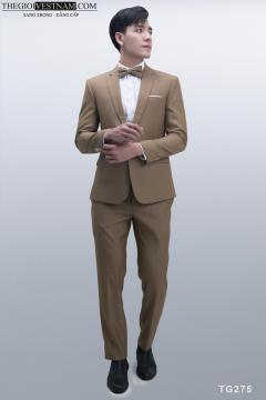 Bộ Suit Nâu Nhạt Caro Modern Fit TGS275